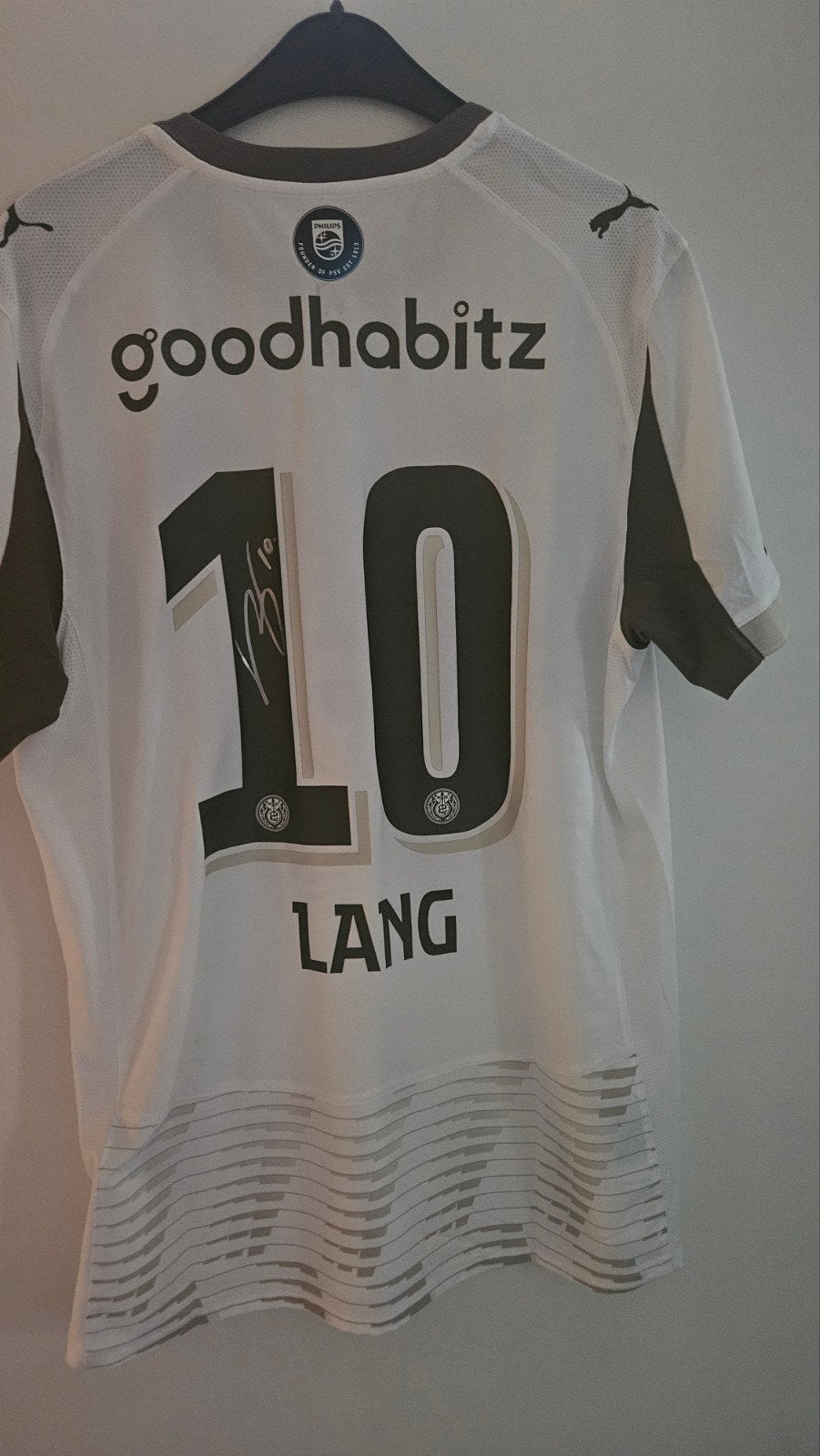 Gesigneerd psv shirt Noa Lang, Ophalen of Verzenden, Zo goed als nieuw, PSV, Shirt