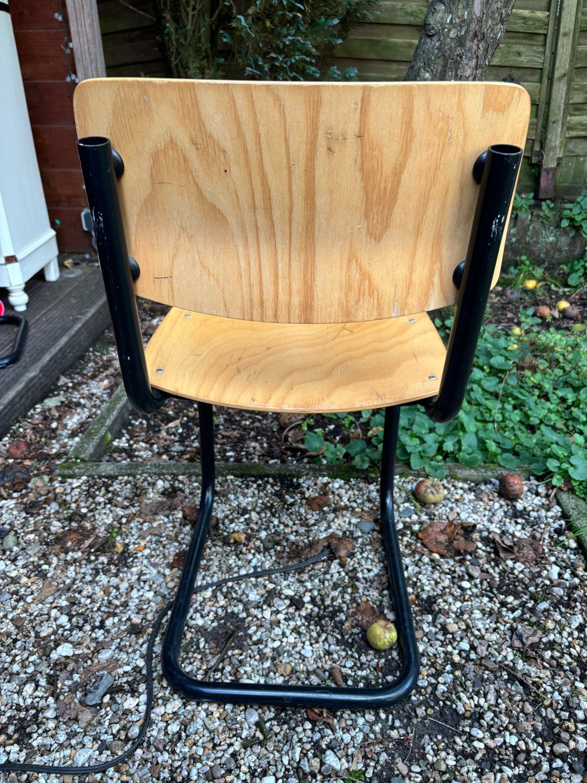 Vintage eetkamer schoolstoelen 6x, Ophalen, Gebruikt, Twee, Overige kleuren