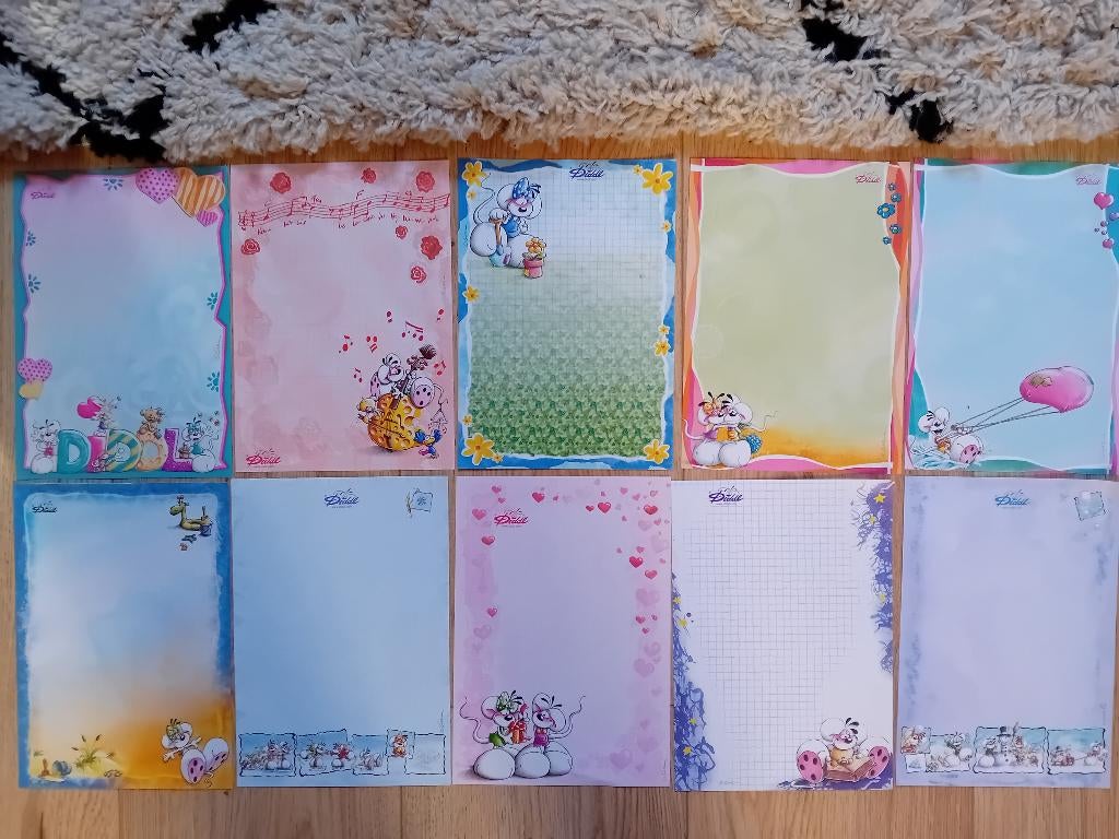 Diddl 10x A5 blaadjes, deel 1, Ophalen of Verzenden, Diddl, Nieuw, Papier, Kaart of Schrift