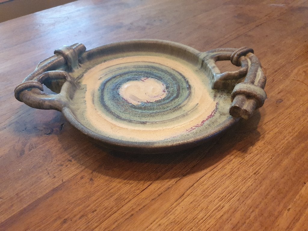 Handmade Greek Ceramic Art Tray  Christos Tsimbourlas, Ophalen of Verzenden