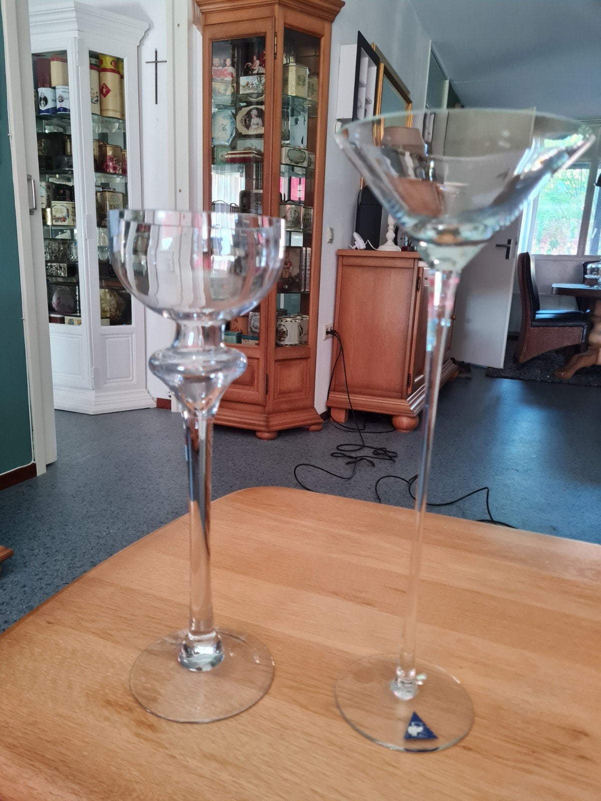 Grote glazen vazen / kelken - set van 2, Antiek en Kunst, Ophalen of Verzenden