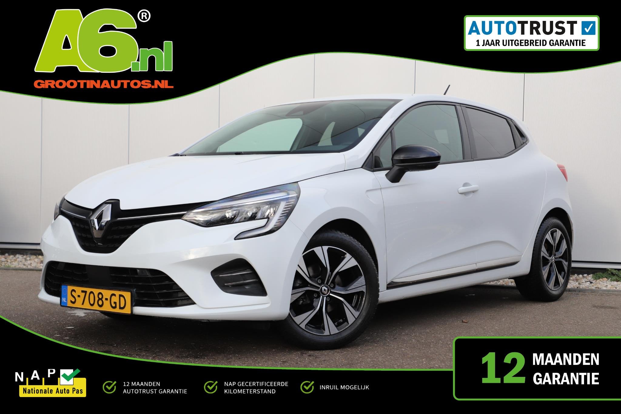 Renault Clio 1.0 TCe 90 Evolution 6-bak 16 inch LMV Carplay, Auto's, Renault, Bedrijf, Te koop, Clio, ABS, Achteruitrijcamera