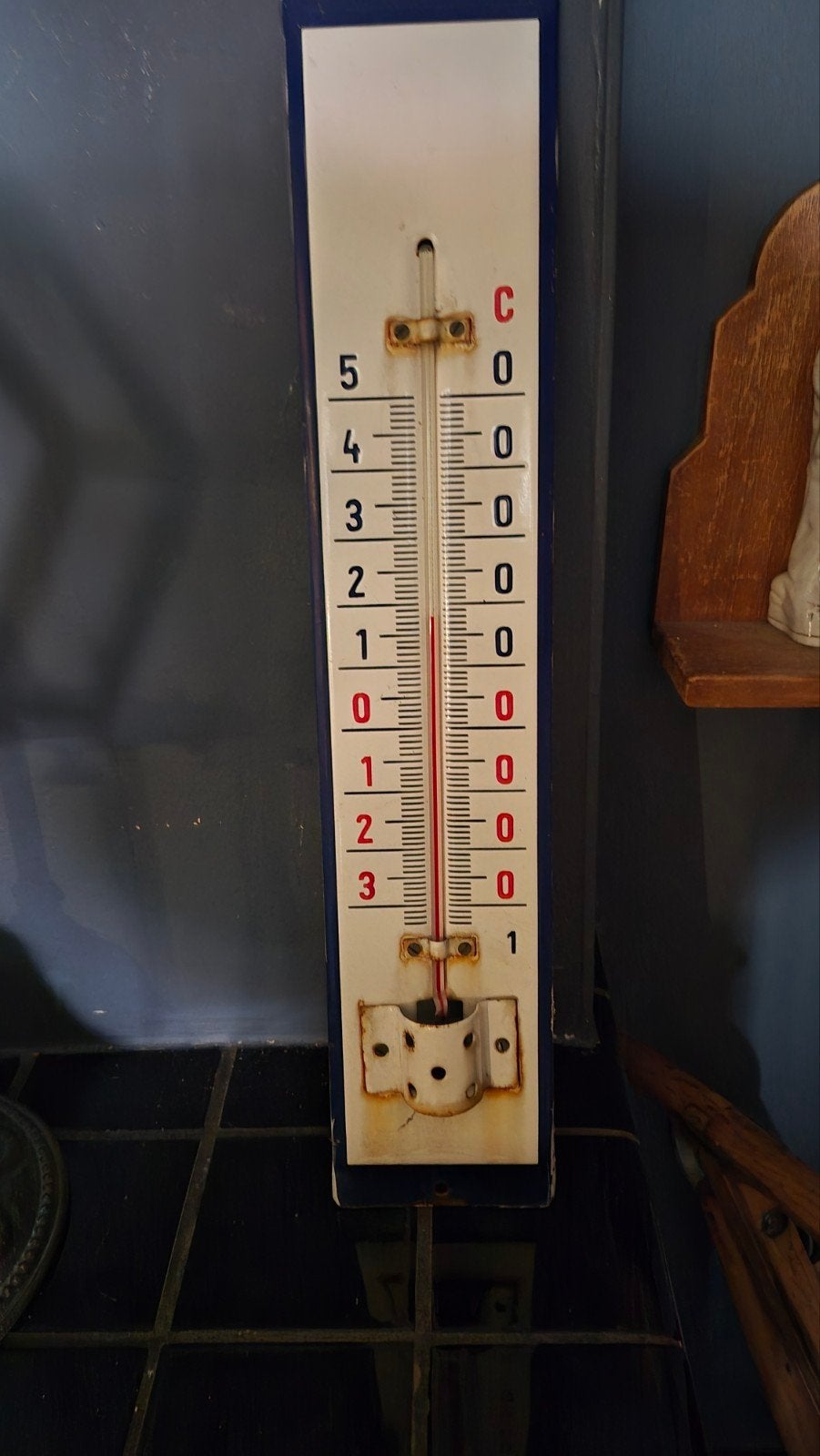 oude grote emaille thermometer, Ophalen of Verzenden