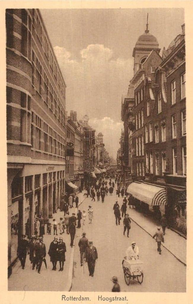 ROTTERDAM Hoogstraat - Uitg: De Bijenkorf Sepia, Ophalen of Verzenden, 1920 tot 1940, Ongelopen, Zuid-Holland