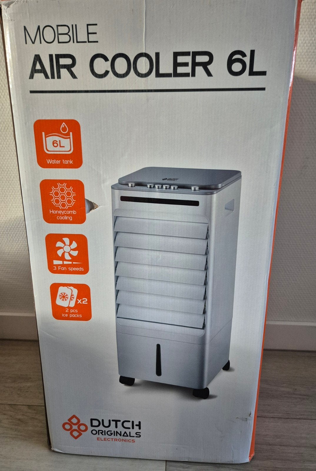 Mobiele Aircooler 6L - Dutch Originals Electronics, Minder dan 60 m³, 3 snelheden of meer, Ophalen of Verzenden, Zo goed als nieuw
