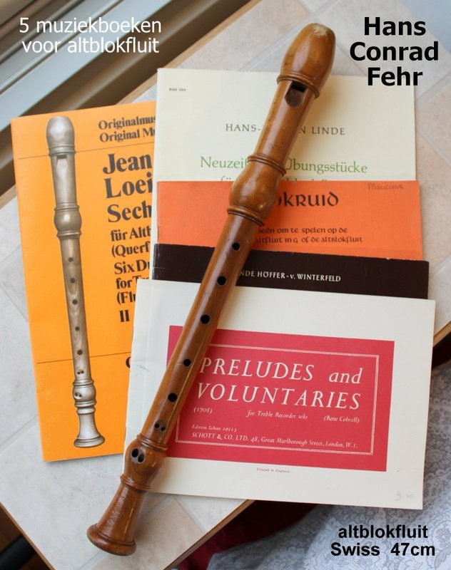 Alt blokfluit van maker Hans Conrad Fehr, in F – barokstijl, Muziek en Instrumenten, Blaasinstrumenten | Blokfluiten, Ophalen of Verzenden