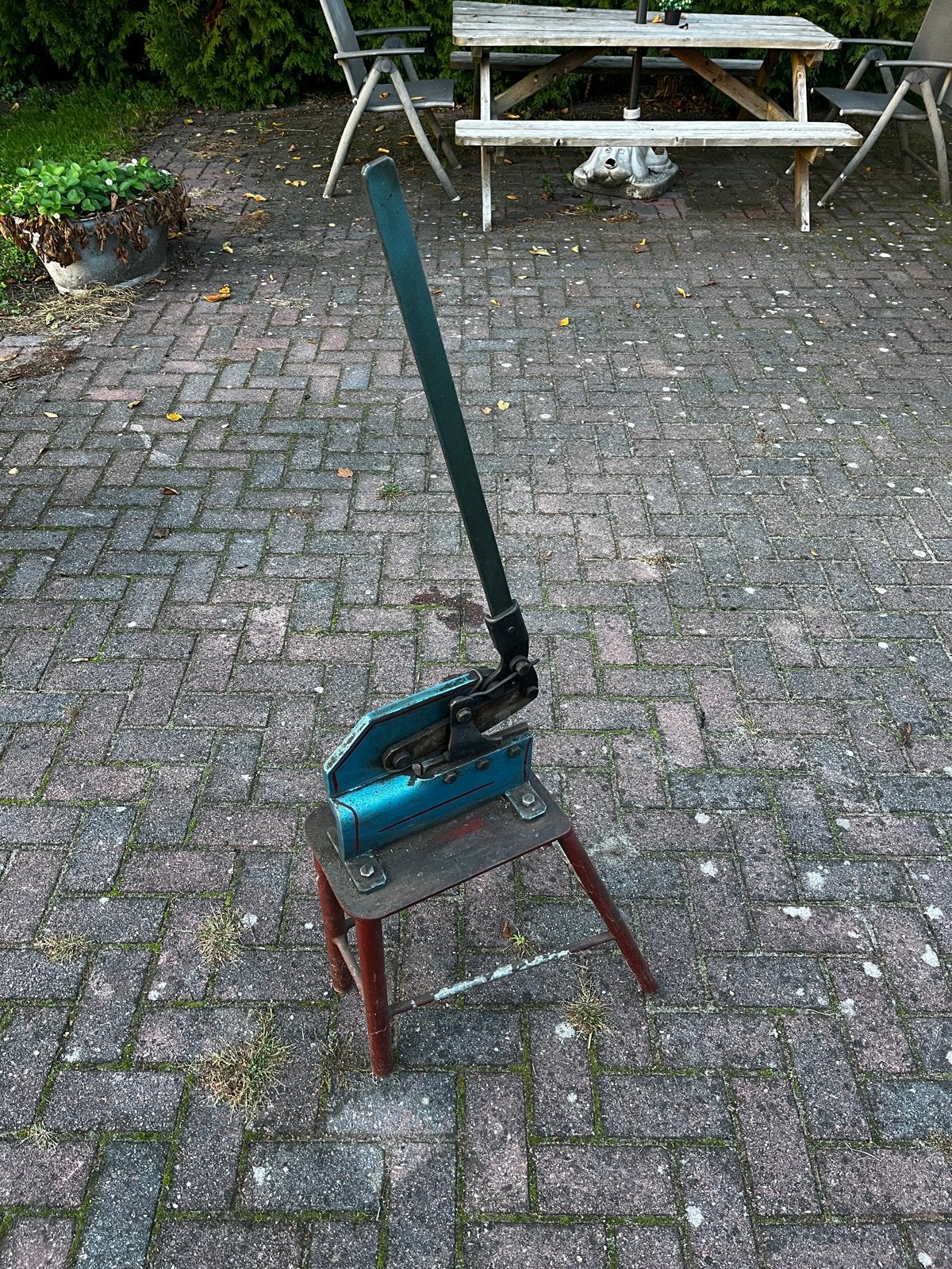 Plaatschaar op standaard, Ophalen, Gebruikt
