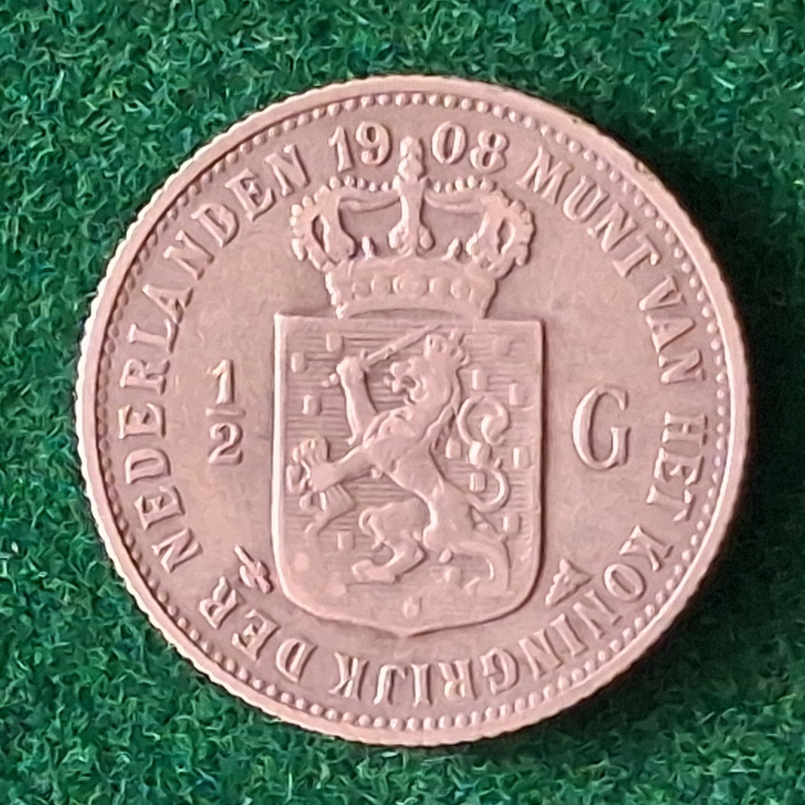 halve gulden 1908, Ophalen of Verzenden, Koningin Wilhelmina, ½ gulden