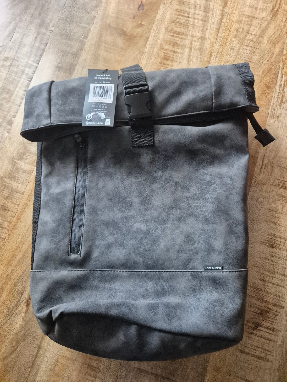 norländer  nubuck roll backpack grey, Ophalen of Verzenden