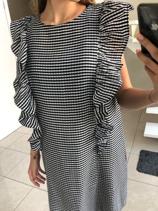 Jurk H&M maat 42, H&M, Zwart, Maat 42/44 (L), Ophalen of Verzenden