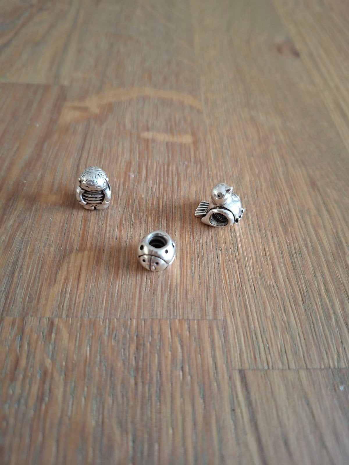 3 Pandora bedels: vogel, lieveheersbeestje, jongenl, Pandora, Ophalen of Verzenden, Zo goed als nieuw, 4 bedels of meer