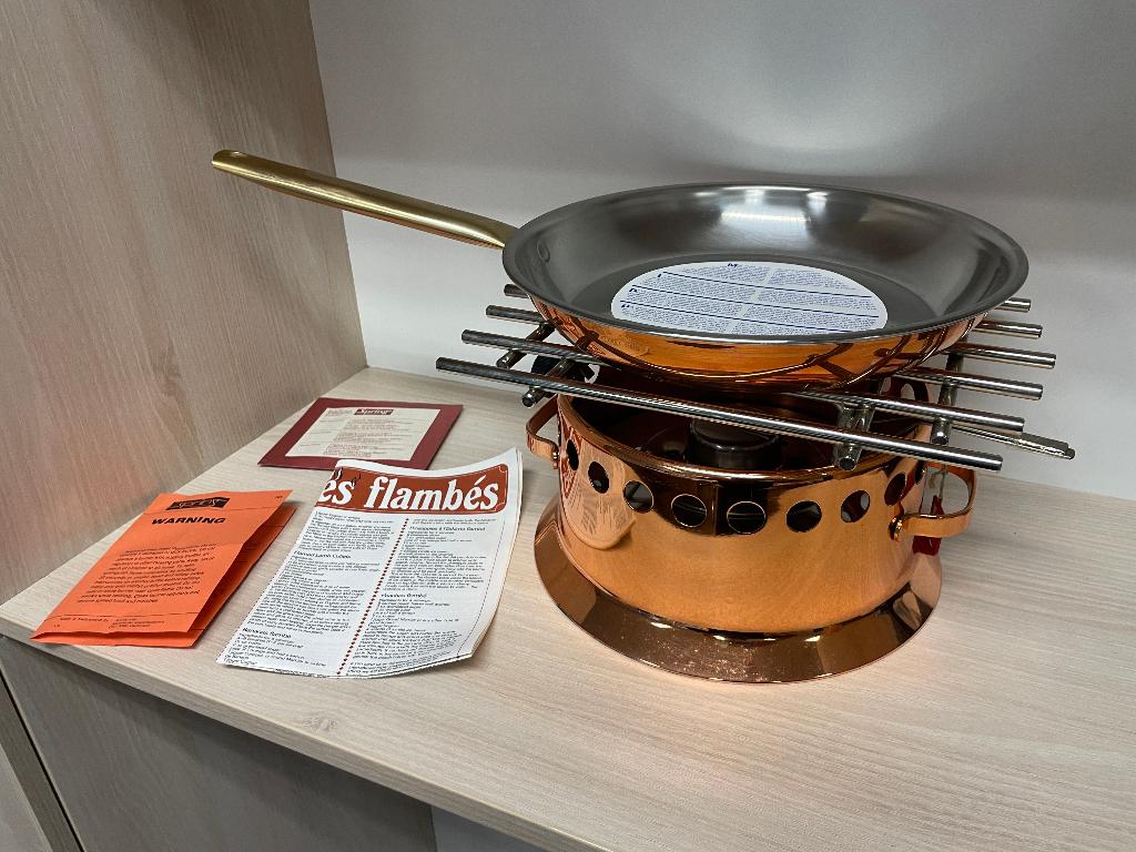 NOS Spring Zwitserland Culinox Flambeer Rechaud Koper Flambé, Ophalen, Nieuw, Glas