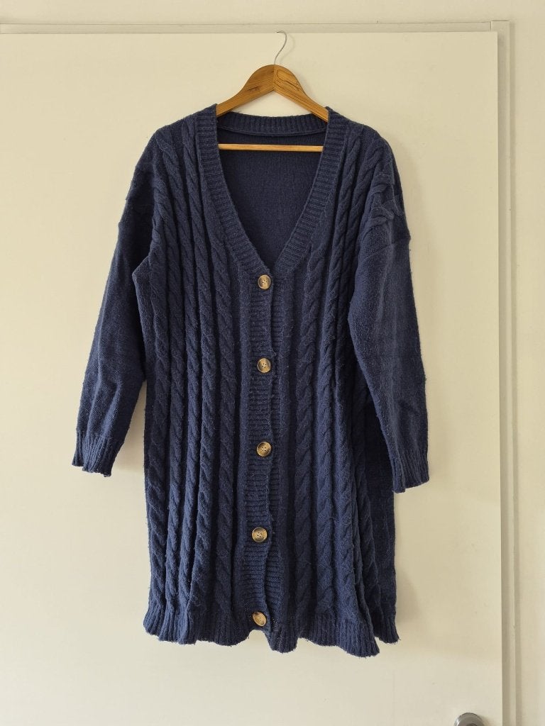 Lang vest maat XL dames - donkerblauw, Blauw, Maat 46/48 (XL) of groter, Ophalen of Verzenden, Zo goed als nieuw