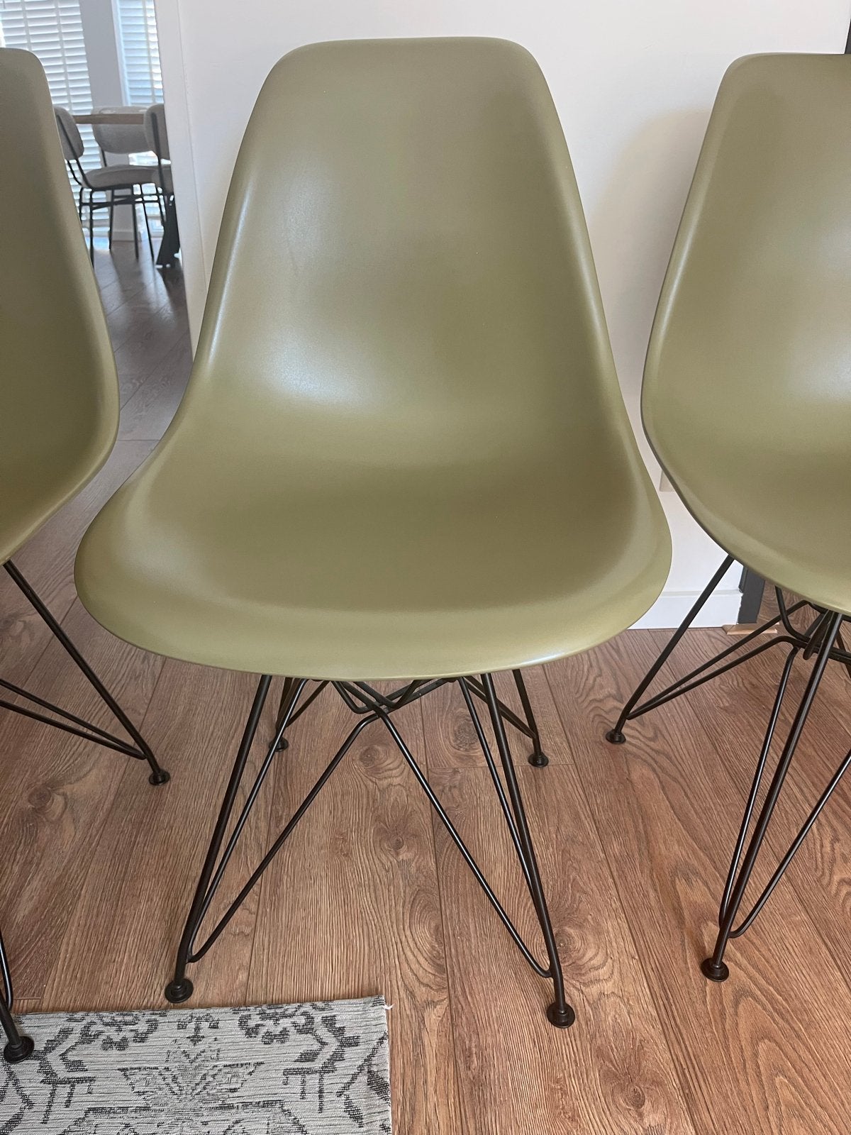 Set van 3 kuip stoelen - Olijfgroen, Antiek en Kunst, Ophalen