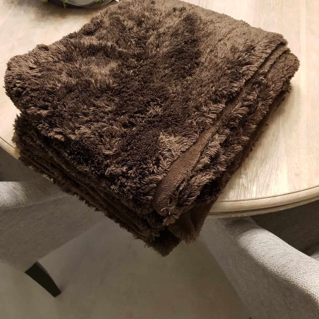 bruine dubbele plaid, Ophalen of Verzenden, Zo goed als nieuw