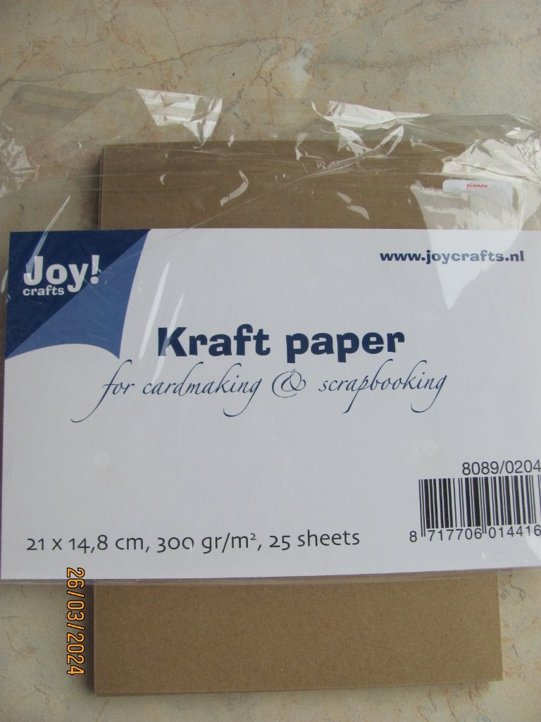 NIEUW 23 x Joy Crafts bruin KRAFT PAPER 300 grams 8089/0204, Ophalen of Verzenden, Nieuw, Overige thema's, Blanco kaart of Basiskaart