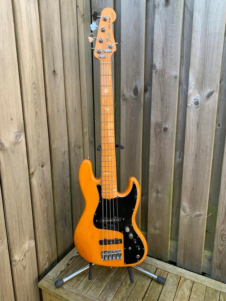 Fender Jazz Bas Marcus Miller V USA 2009 Natural Finish, Ophalen of Verzenden, Zo goed als nieuw, Elektrisch, 5-snarig
