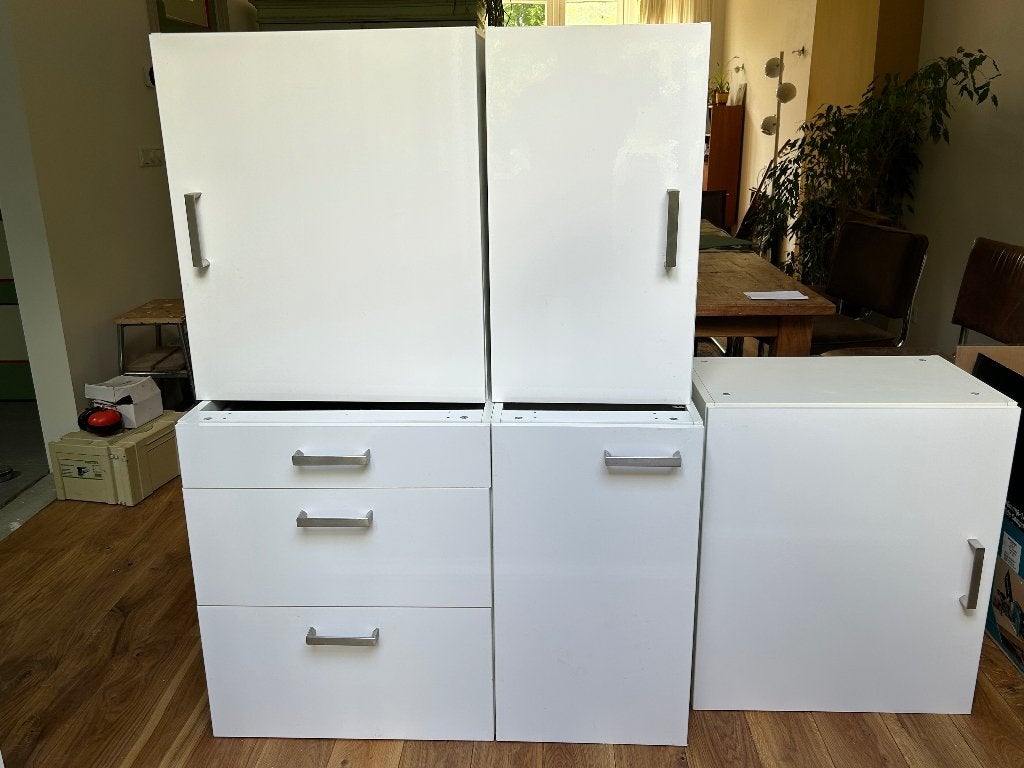 Mooie keukenkasten hoogglans wit, Huis en Inrichting, Keuken | Keukenelementen, Ophalen, Wit, 50 tot 100 cm, Zo goed als nieuw