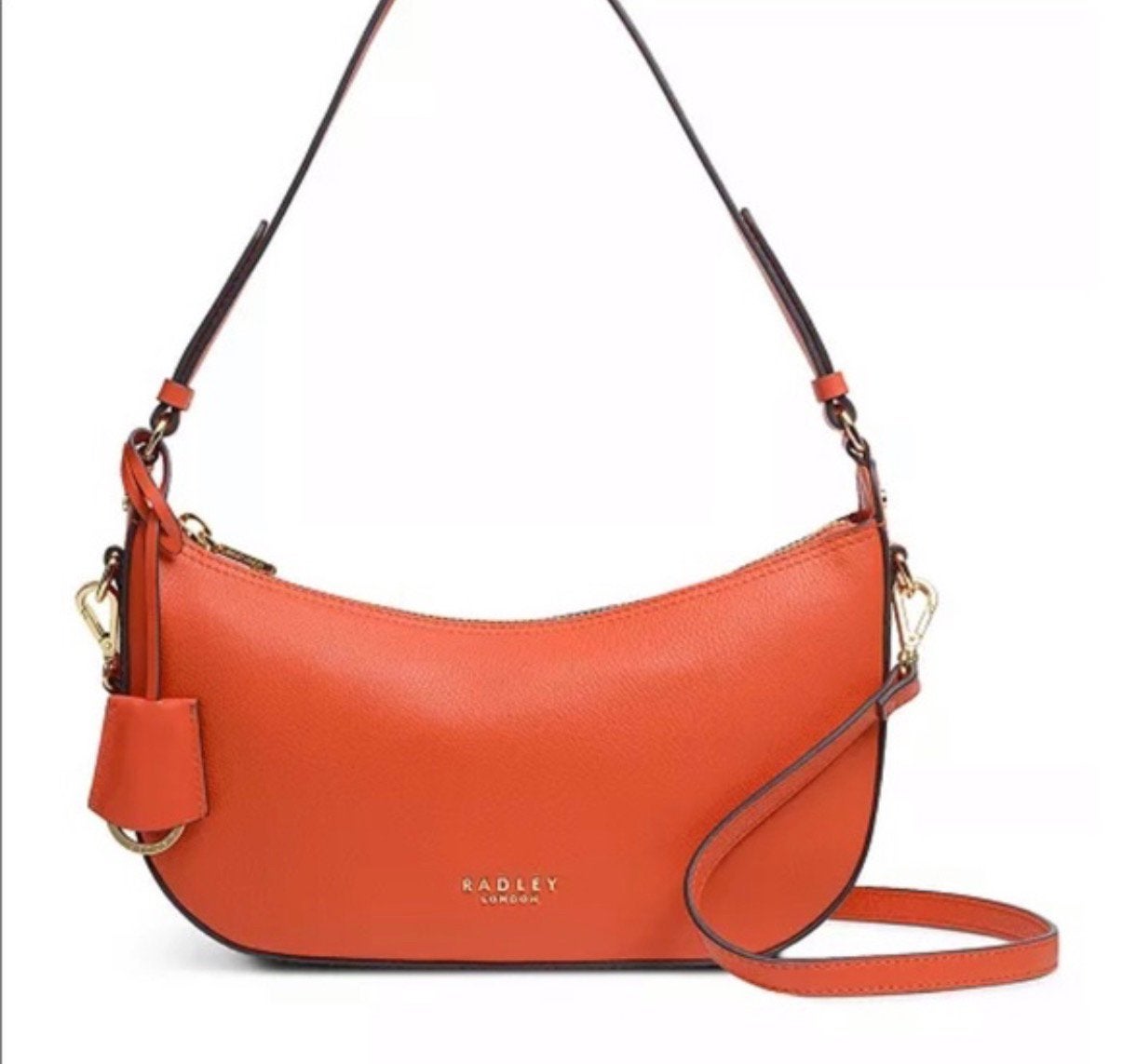 Radley London Schoudertasje - Leer, Ophalen of Verzenden, Zo goed als nieuw, Oranje, Schoudertasje