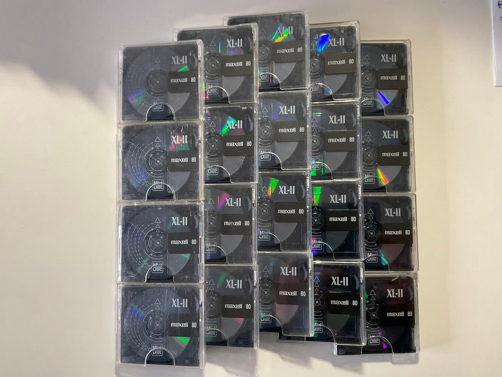 Minidisc’s  MAXELL XL-II 80.  20x als nieuw. 80 minuten, Audio, Tv en Foto, Walkmans, Discmans en Minidiscspelers, Ophalen of Verzenden