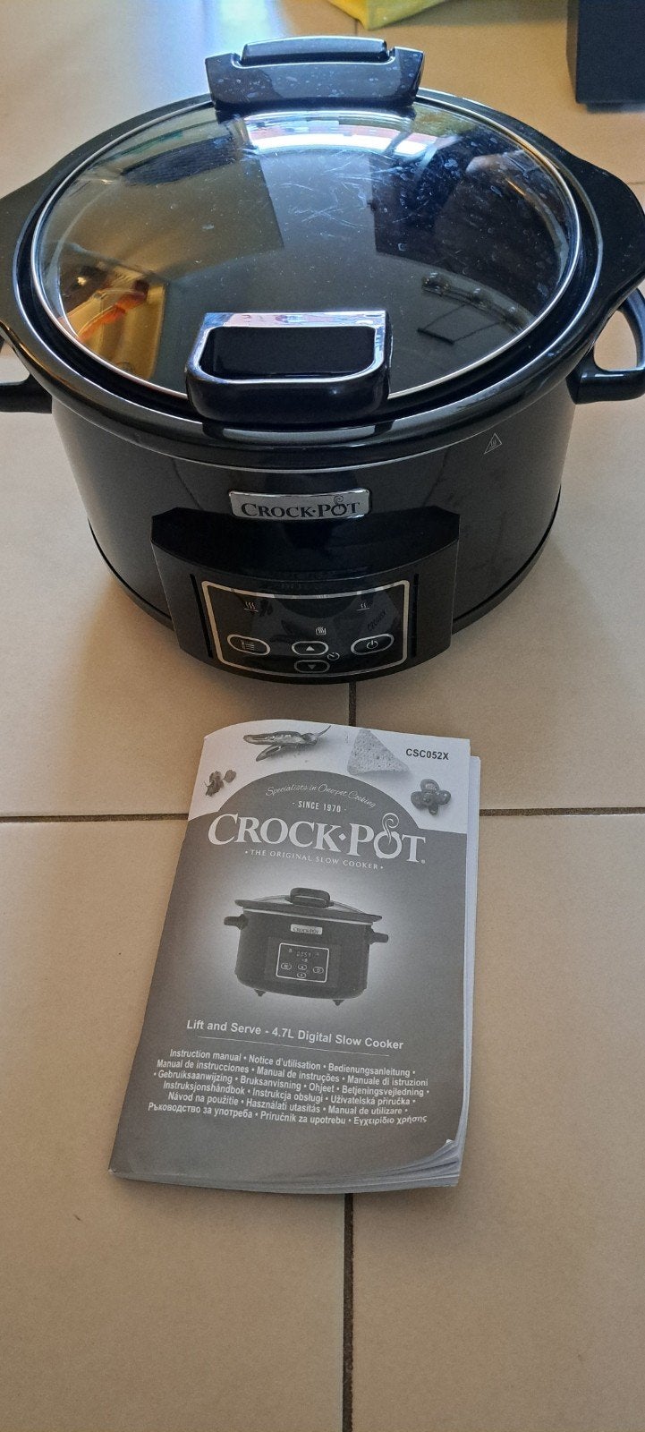 Crock-Pot CSC052X Digitale Slowcooker 4.7L, Ophalen, Timer, Zo goed als nieuw
