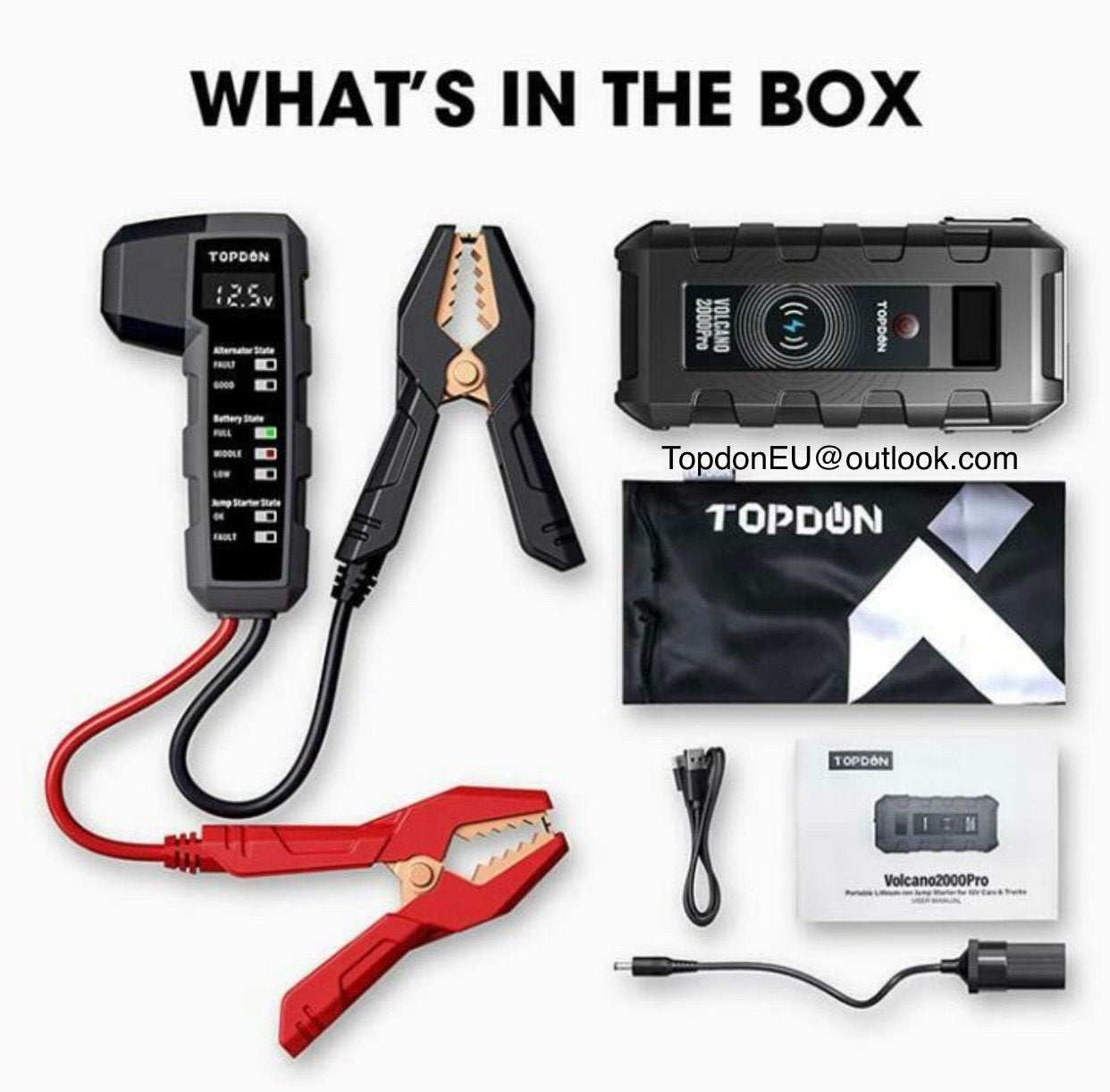 2000 Pro jumpstarter battery pack all-in-one, Ophalen of Verzenden