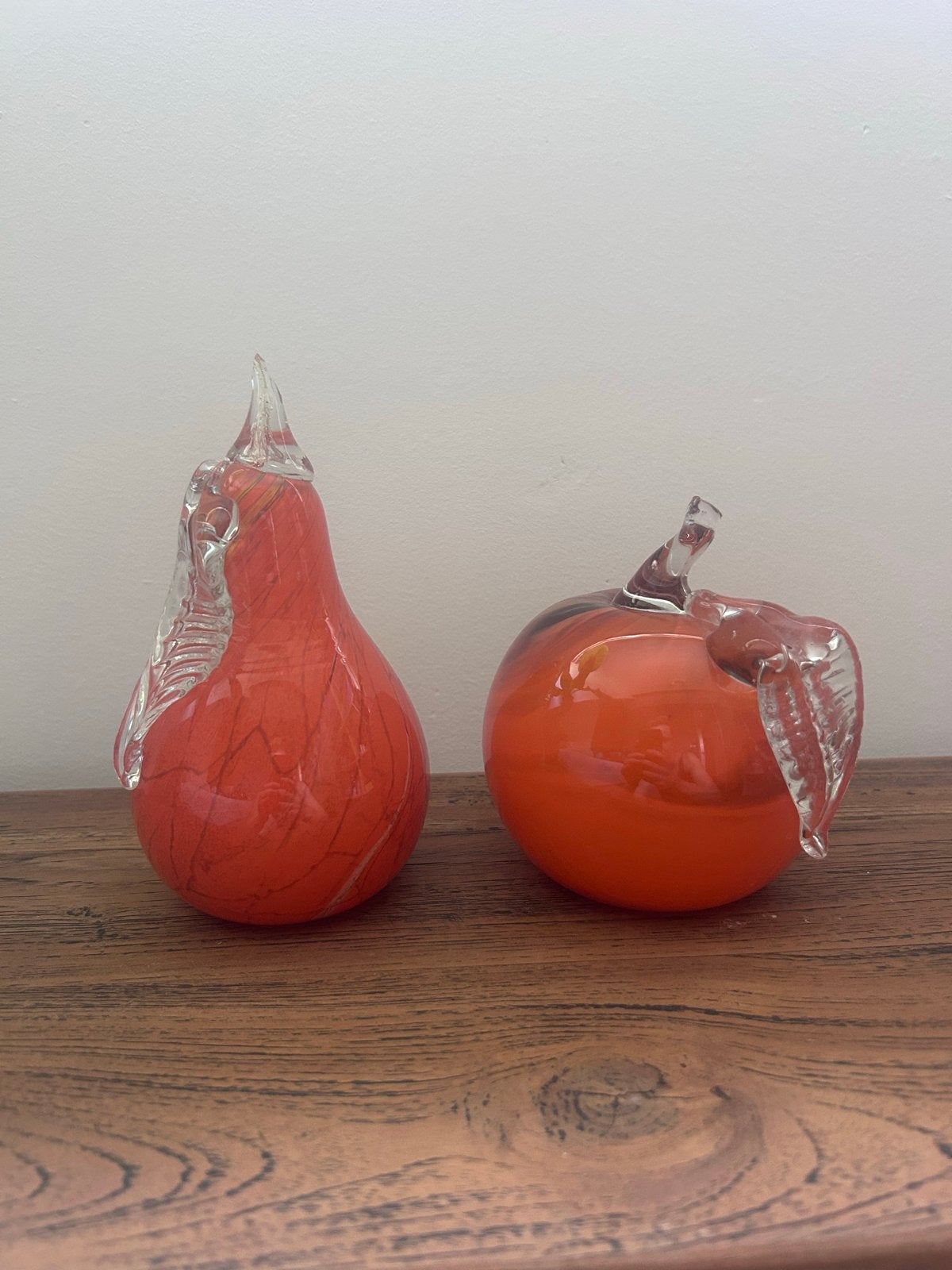 Vintage Glazen Decoratie: Appel en Peer, Antiek en Kunst, Ophalen of Verzenden