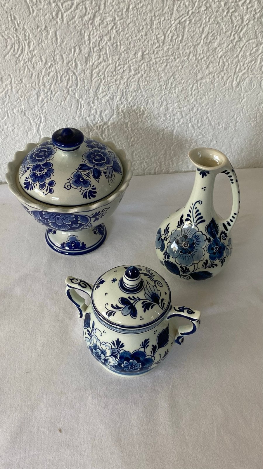 Delfts Blauw Servies Set - Suikerpot, Melkkan, Bonbonnière, Ophalen of Verzenden