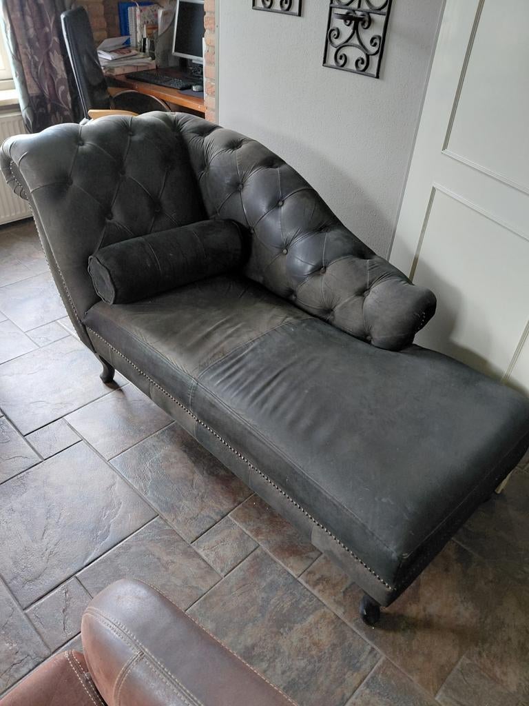 Sofa,chaises longues,bank,leren sofa, Ophalen, Leer