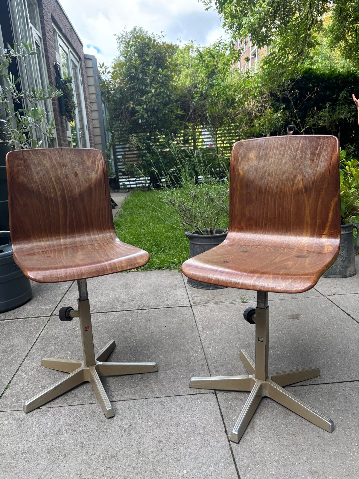 Set van 2 mid century Pagaholz kinderstoelen - Vintage, Ophalen, Gebruikt, Stoel(en)