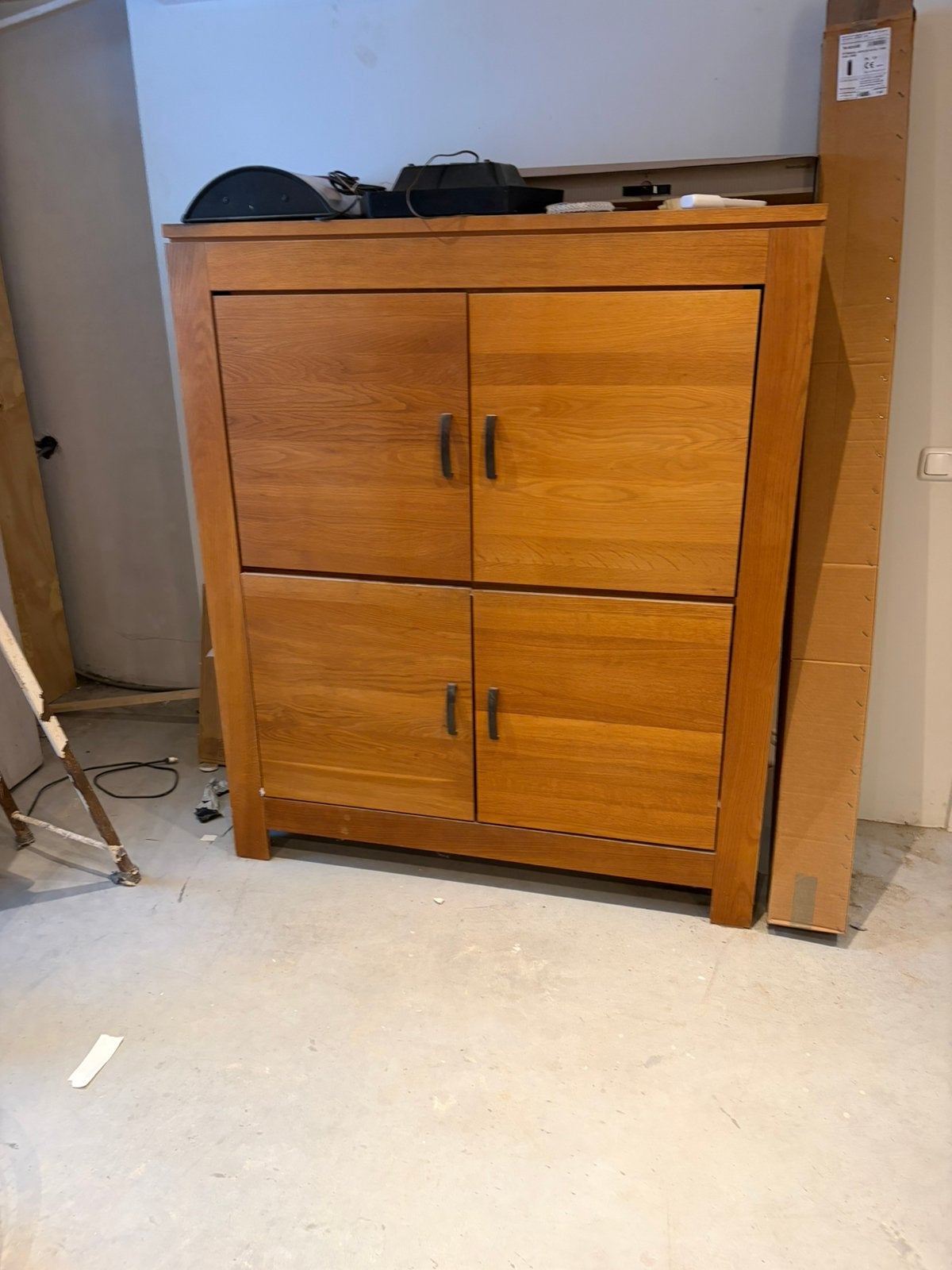 Eikenhouten computerkast met 4 deuren, Ophalen, Gebruikt, 120 tot 170 cm, 40 tot 80 cm