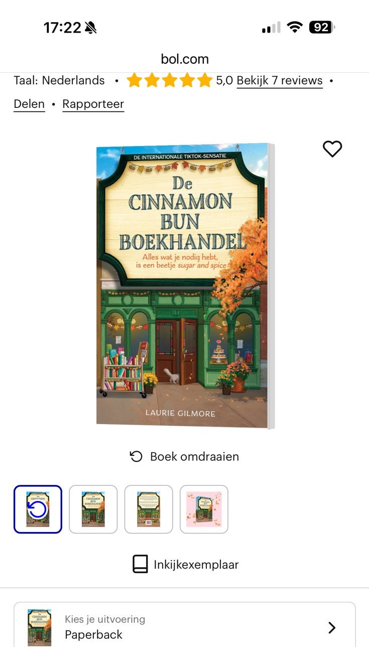 De cinnamon bun boekhandel laurie gilmore, Boeken, Ophalen of Verzenden, Zo goed als nieuw