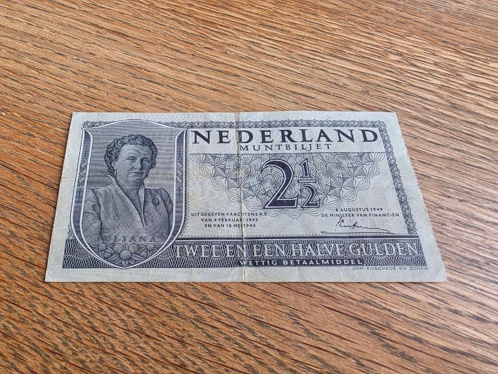 Papieren rijksdaalder / 2.5 gulden 1949, Ophalen of Verzenden, 2½ gulden, Los biljet