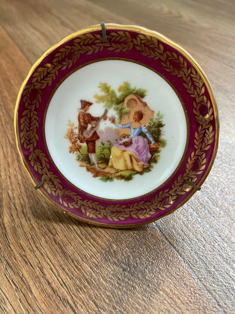 Vintage decoratief bordje met romantische scène, Ophalen of Verzenden