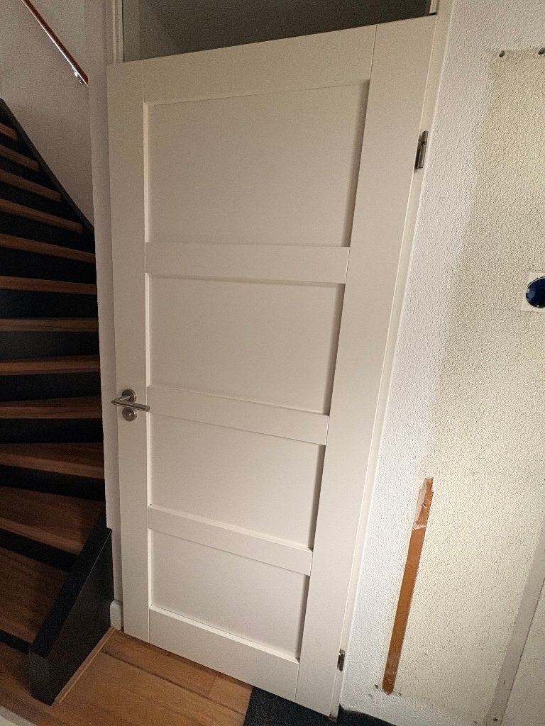 Binnendeur Opdek 83X201.5 Rechts RAL9010/9016 voor Toilet/BK, Ophalen, 80 tot 100 cm, Binnendeur, Zo goed als nieuw