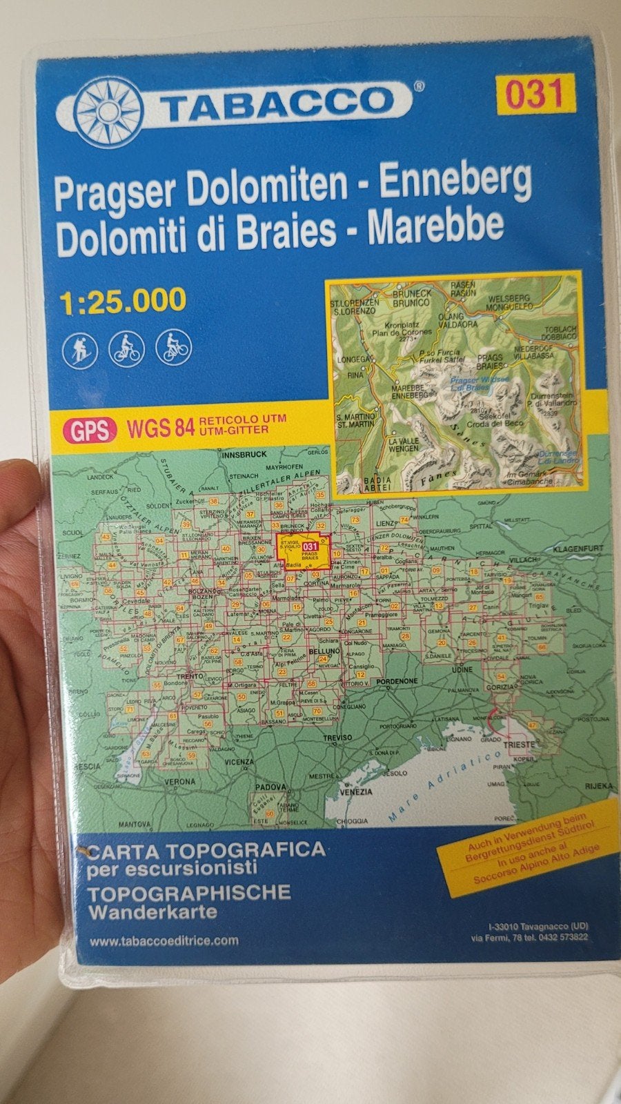 Autoroute kaart Dolomieten (Tabacco 031) - Nieuwstaat, Overige merken, Europa, Zo goed als nieuw, Fiets- of Wandelgids