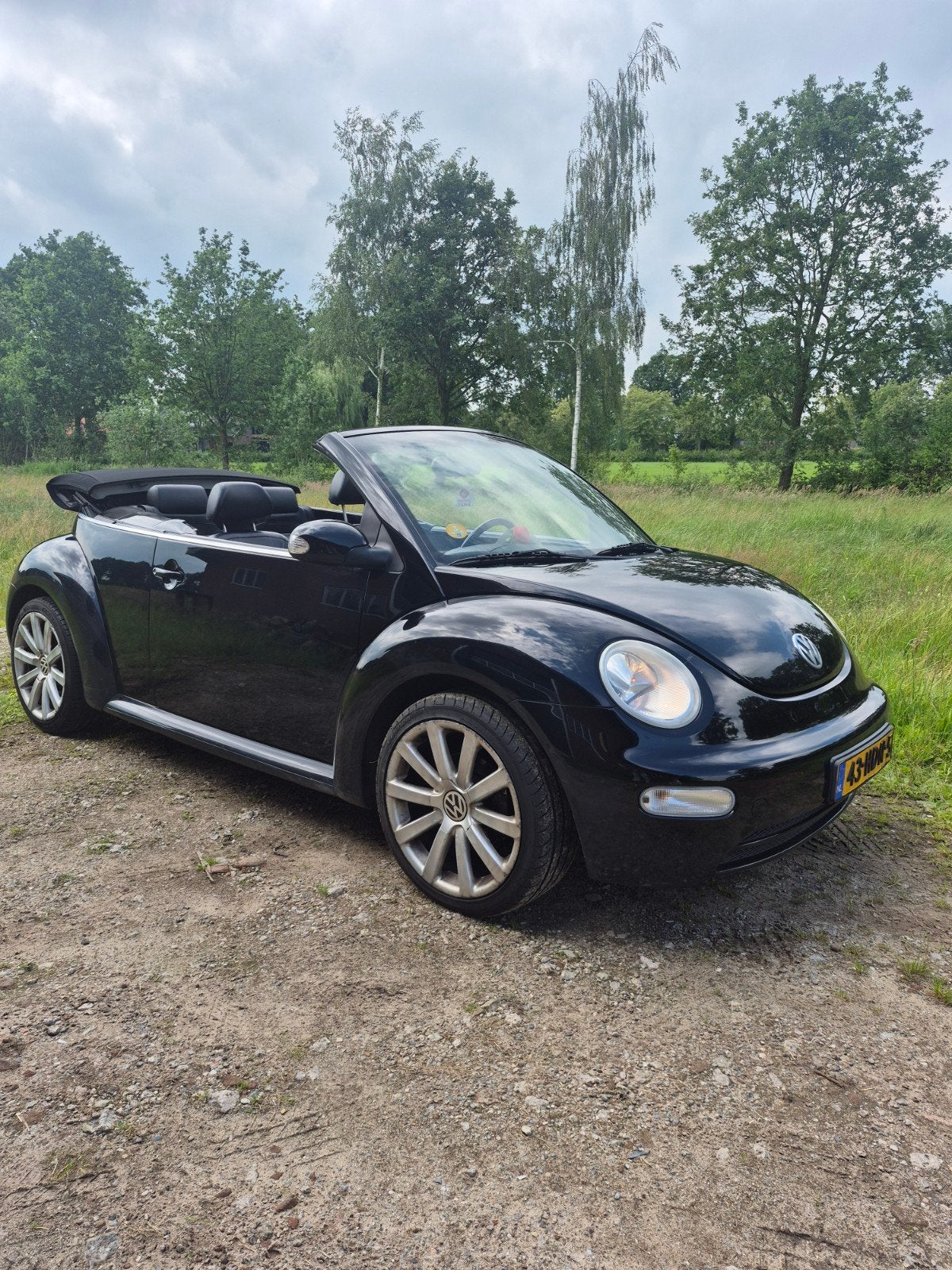 Volkswagen Beetle (Kever) Beetle 2003 Zwart, Auto's, 4 stoelen, Zwart, Leder, 115 pk