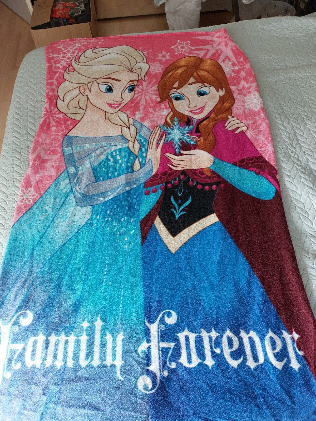 Frozen fleece deken Elsa en Anna - Family Forever, Ophalen of Verzenden, Gebruikt