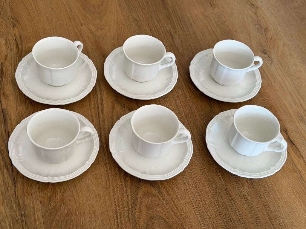 Koffiekopjes en schotels Manoir van Villeroy & Boch (6x), Villeroy & Boch, Vintage, Ophalen of Verzenden, Zo goed als nieuw