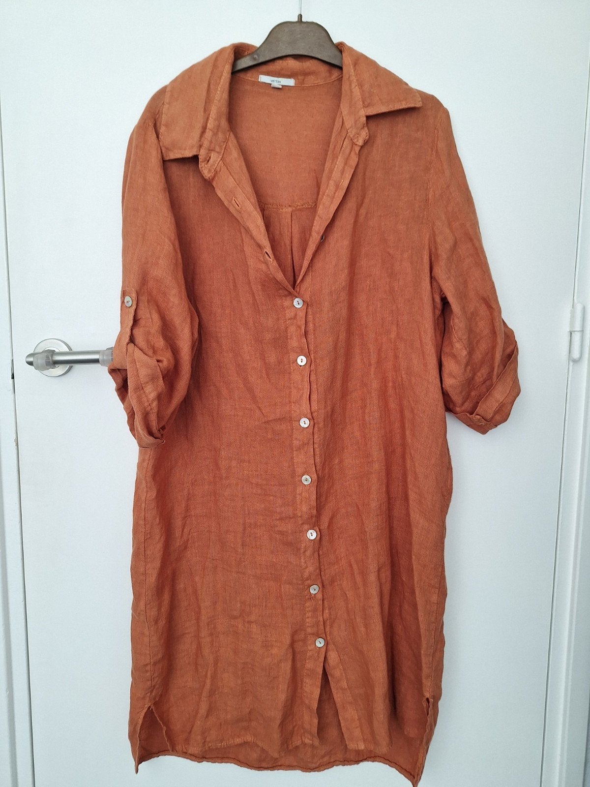 Veritas Linnen Roestbruin Jurkje Maat S, Kleding | Dames, Veritas, Oranje, Ophalen of Verzenden, Knielengte