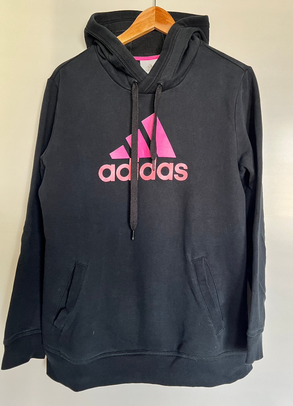Zwarte Adidas hoodie, Ophalen of Verzenden, Gedragen, Maat 42/44 (L), Zwart