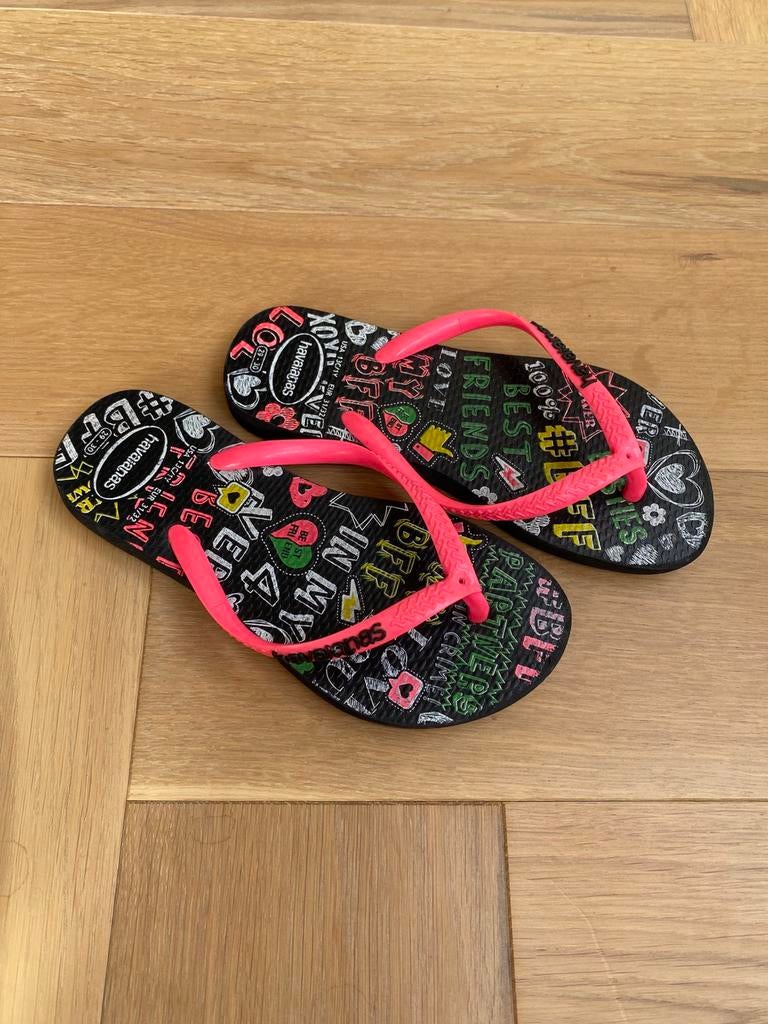 Stoere Havaianas meiden slippers, maat eur31/32, als nieuw!, Ophalen of Verzenden, Zo goed als nieuw, Meisje, Overige typen