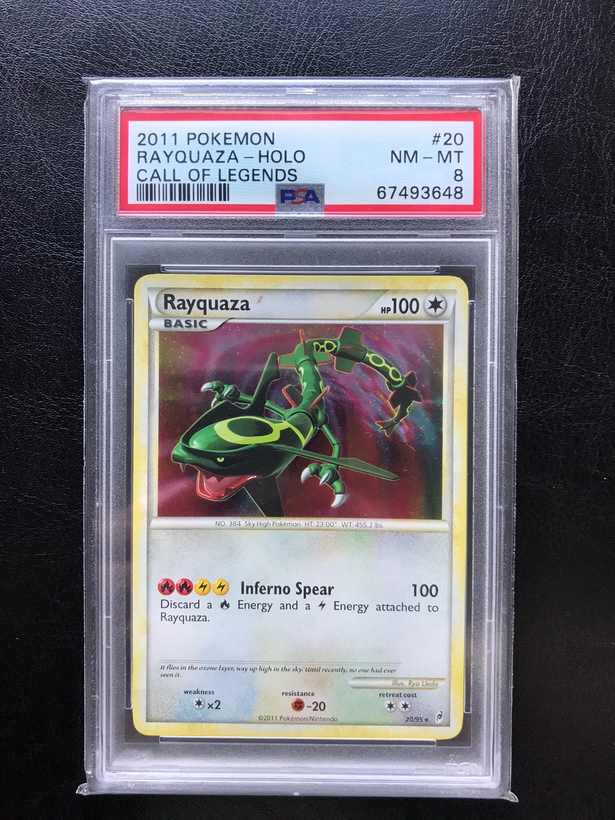 Rayquaza 20/95 - Call of Legends PSA 8, Ophalen of Verzenden, Zo goed als nieuw