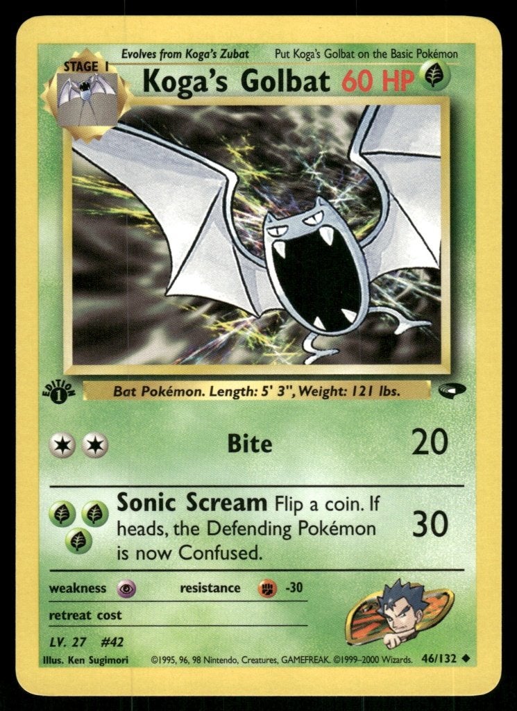 Koga's Golbat 46/132 - Gym Challenge (1st edition), Verzenden, Gebruikt