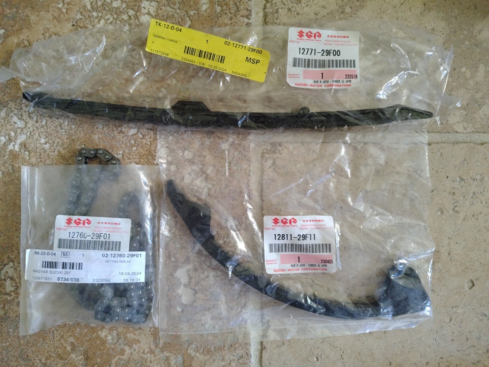Drz 400 nokkenas ketting plus de geleiders, Ophalen of Verzenden