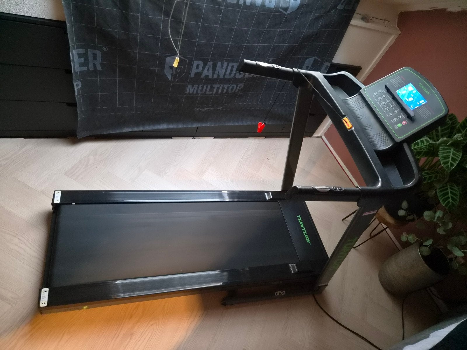 Tunturi cardio fit t40 opklapbare loopband, Ophalen, Aluminium, Zo goed als nieuw, Rug