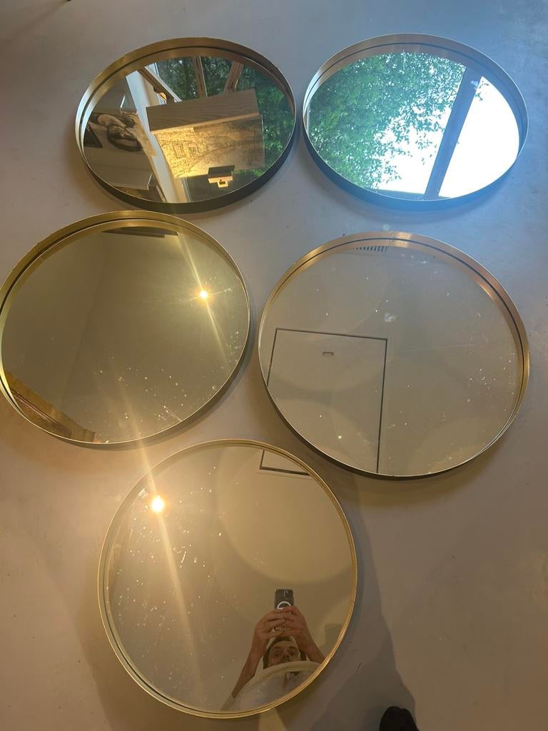 Set ronde spiegels – stijlvolle wanddecoratie, Huis en Inrichting, Minder dan 50 cm, Rond, Ophalen of Verzenden, Zo goed als nieuw