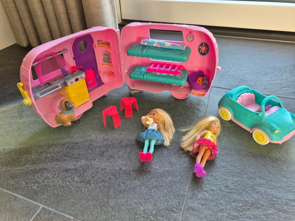 Barbie chelsea Caravan, Ophalen, Zo goed als nieuw, Barbie