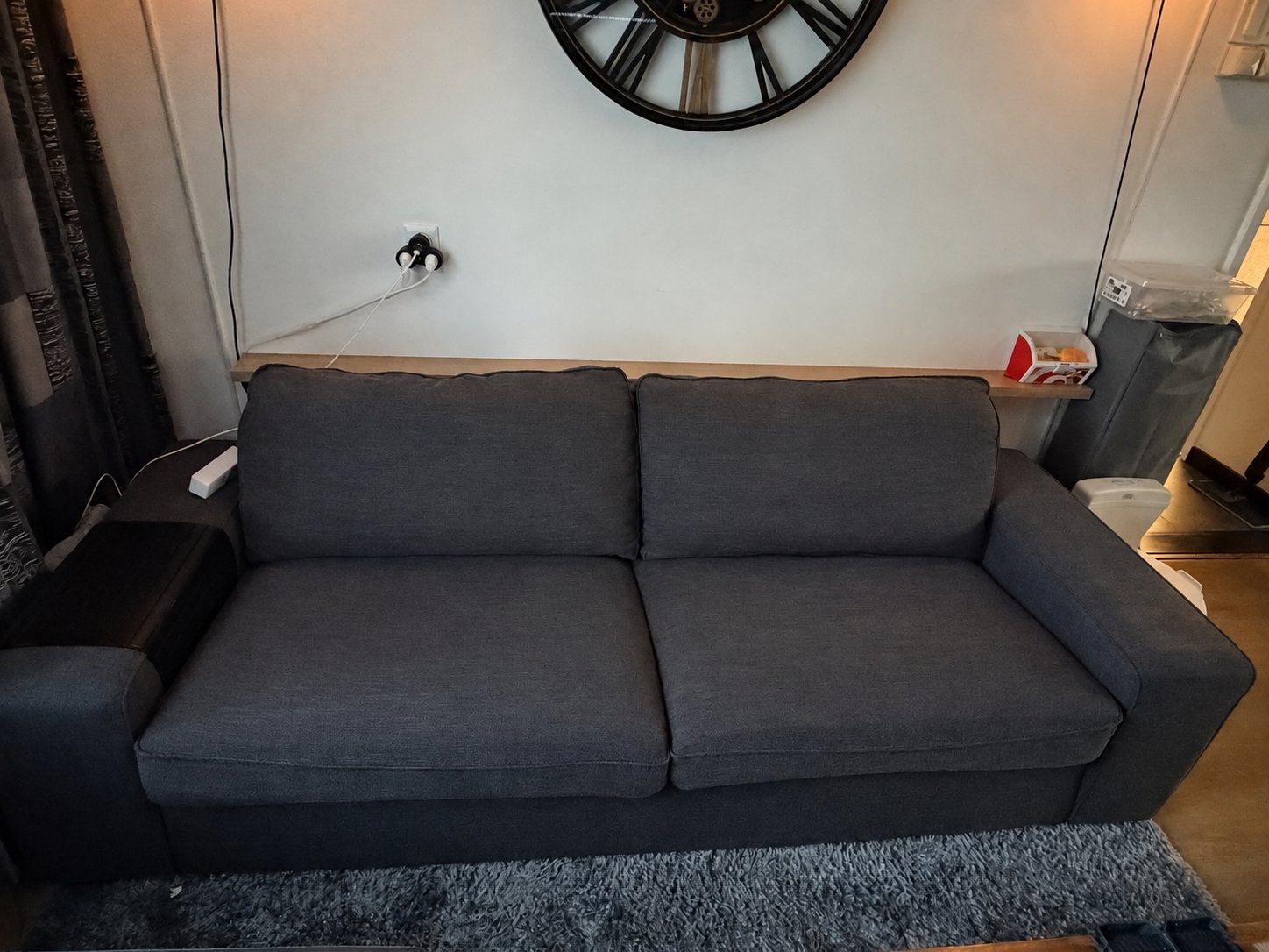 IKEA KIVIK 3-zits bank, Ophalen, Driepersoons, 75 tot 100 cm, Zo goed als nieuw