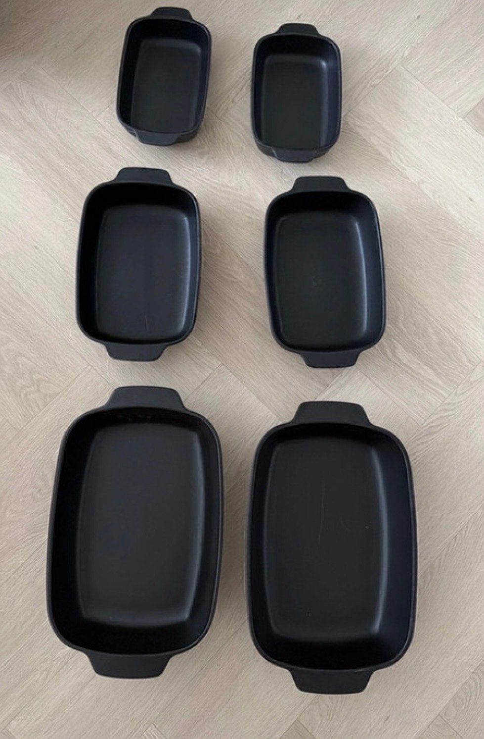 6 KitchenAid ovenschalen - Diverse maten, zwart, Ophalen, Overige typen, Zo goed als nieuw, Zwart